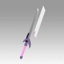 magical girl lyrical nanoha signum flames maken sword cosplay weapon prop hobby diy 3d print model - Mito3D