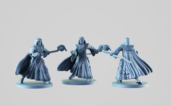magician warhammer lords miniatures wizard mage sorcery miniature pawn gandalg saruman rpg role play tabletop boardgame magic staff spell witchcraft games toys 3d print model - Mito3D