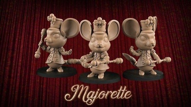 magiorette player fantasy football toy game miniature 3d 3dsculpture amouseorchestra gametoys miniatures mouse bloodbowl gamers play games toys board 3d print model - Mito3D