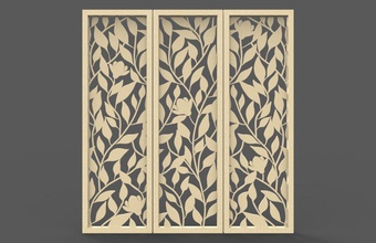 magnolia leaves panel pattern flower home accessories furniture decorative separator screen wood metal plastic laser cut printable nature decoration furnishing house 3d print model - Mito3D