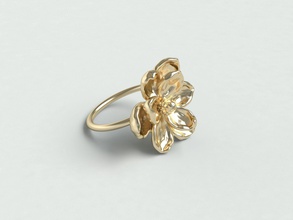 magnolia anel jóias flor pétalas ouro imprimir realista bronze anéis 3d print model - Mito3D