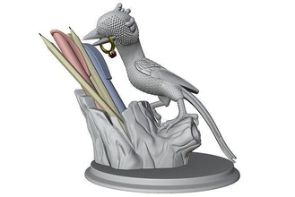 magpie pencil holder bird office toy stand pen statuette desktop table figurine statue art sculpture sculptures 3d print model - Mito3D