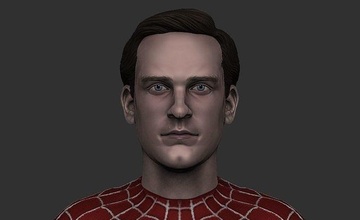 maguire hombre araña esculpir cabeza juguetes retrato cara personas sexta escala juegos 3d print model - Mito3D