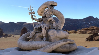 mahadev statue of snake sculpture art lord sculptures 3d print model - Mito3D