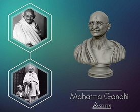Mahatma Gandhi Büste Skulptur Statue 3d Kunst Skulpturen Kopf 3d print model - Mito3D
