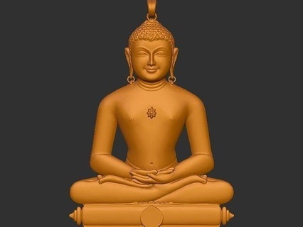 mahaveer Buda loket arte esculturas Projeto estátua personagem interior ouro moderno joalheria Deus ganesha imprimível prata anel diamante pendente 3d print model - Mito3D