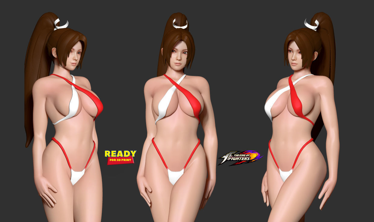 mai in bikini woman figure character shiranui young statue 3dprint sculpture art sculptures kingoffighter gamecharacter girl digitalart figurines maishiranui fanart 3D print model - Mito3D