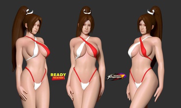 mai in bikini kadın şekil karakter shiranui genç heykel 3dprint sanat heykeller kingoffighter oyun karakteri kız dijital figürinler maishiranui fanart 3d print model - Mito3D