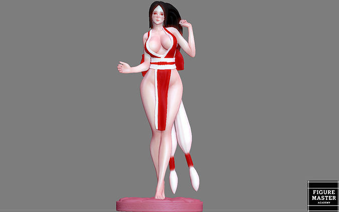 mai shiranui girl kof game anime character 3d print art sculptures 3D print model - Mito3D
