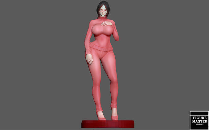 mai shiranui suéter niña kof juego anime personaje 3d impresión Arte esculturas 3D print model - Mito3D