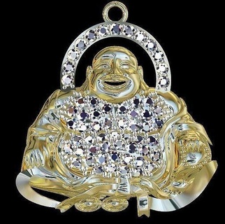 maitreya buddha pendant art statue jewelry bodhisattva decoration deity oriental ornament pendants 3d print model - Mito3D