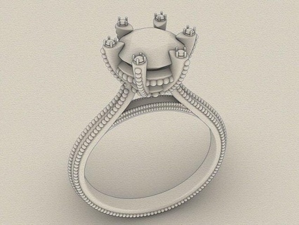 majestic cathedral ring jewelry jewellery brilliant gold diamond sterling engagement printable fashion beauty gem wedding rings 3d print model - Mito3D