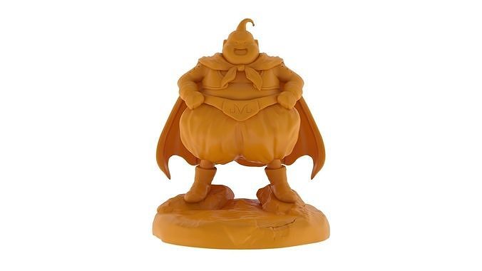 majin buu grasa 3d impresión continuar pelota personaje manga z estatua imprimible realista decoración modelo pbr juego escuela politécnica monstruo escultura delgado arte esculturas 3D print model - Mito3D