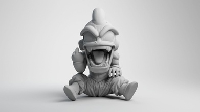 majin enfant buu milieu doigt 3d imprimé modèle art figurine sculpture jouet statue dragon balle impression jeux jouets 3d print model - Mito3D