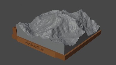 etichetta montagna paesaggio vulcano terreno ambiente natura fotogrammetria elevazione dem scienza 3d print model - Mito3D