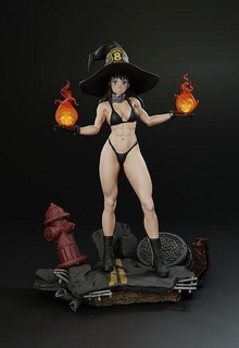 maki oze fire force anime plus bikini version statue sculptures figurines character sculpture woman girl female fireforce print games toys 3d print model - Mito3D