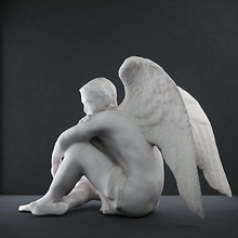 masculino ángel escultura estatua hombre arte lumbrera fotoscan fotogrametría 3d imprimible músculo escanear torso alas cuerpo escaneos réplicas 3d print model - Mito3D