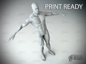 male body printable 10saleoff character human man athletic muscular base mesh topology normal lowpoly subdivision medical anatomy tpose t pose people person boy art sculptures 3d print model - Mito3D