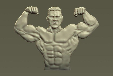 erkek vücut geliştirmeci bas Rahatlama kas geliştirme adam spor Fitness atletik kaslı Sağlık anatomi inşaatçı uygunluk sistemi anatomik madalyalar Sanat heykeller 3d print model - Mito3D
