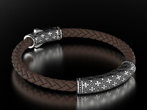 Masculin bracelet peau fermer clé style 663 3dprinted conception mode or d'or bijou bijoux impression imprimable prototypage argent bracelets 3d print model - Mito3D