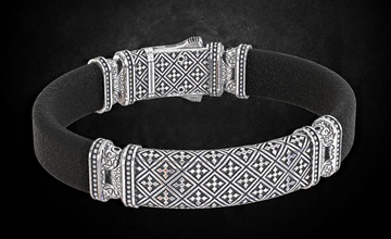 masculin bracelet peau fermer clé style 188 3dprinted conception mode or d'or bijou bijoux impression imprimable prototypage argent bracelets 3d print model - Mito3D