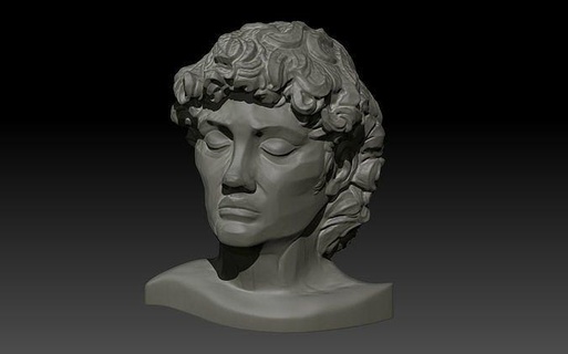 männlich büste kopf skulptur gesicht junge charakter hellenistisch kaiser 3d statue gedruckt porträt statuette person haar profil nase kunst skulpturen 3d print model - Mito3D