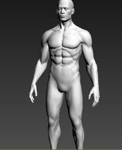 personaggio maschile art maschio carattere 3d la stampa alta poli l'anatomia corpo abs il muscolo sculture 3d print model - Mito3D