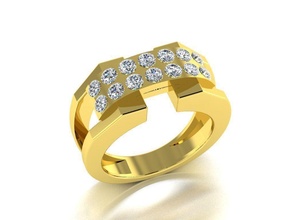 masculino diamante joalheria anel jóia ouro gema 3dprint jóias moda amante joias imprimível eurosize beleza brilhando luxo moderno Projeto 3d print model - Mito3D