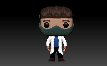 male doctor funko man character custom games toys 3d print model - Mito3D