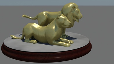 maschio femmina lions di base casa animali leone africa sesso femminile carnivoro miniature sfida arredamento 3d print model - Mito3D
