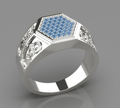 masculino agraciado anillo gemas joyería joya lujo metálico plata diseño Boda quilate imprimible brillante oro diamante zafiro Diamante compromiso anillos 3d print model - Mito3D