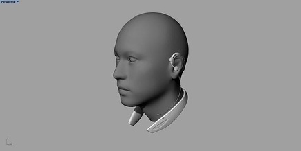 maschio testa maschera mobilia scrivania schermo Cina stile penna titolare supporto elettronico ritratto occhio illustrazione retrò passatempo Fai 3d print model - Mito3D