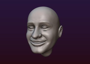 tête masculine 6 - chauve art l'homme hommes guy garçon de sexe masculin visage en riant souriant imberbe baldheaded tondus coupés au carré l'anatomie personnes sans cheveux sculptures 3d print model - Mito3D
