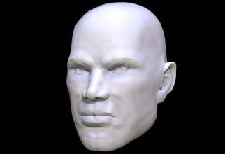 Masculin tête sculpter homme Humain visage statue buste kitbash miniature art sculptures 3d print model - Mito3D