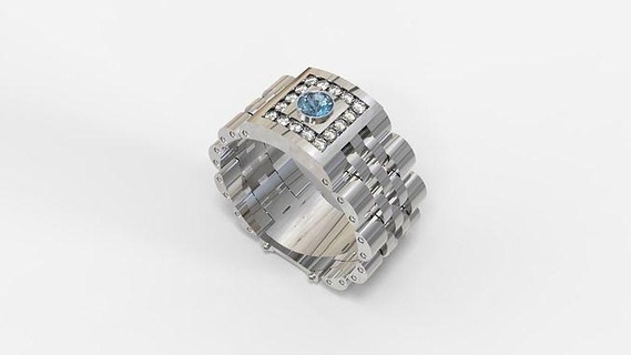 männlich ziehen Ring 3dmodel 3dprinter CNC Maschine Fräse druckbar Schmuck mans Platin Gold Silber Mode Diamanten Edelsteine Rolex Ringe 3d print model - Mito3D