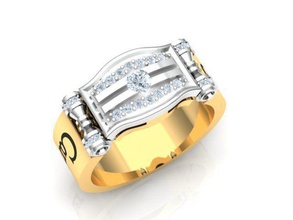 Masculin bague bijoux or mode sterling imprimable argent bijou mariage engagement diamant Vêtements gemme beauté brillant impression anneaux 3d print model - Mito3D