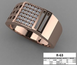 männlich ring 3dm stl ringe hochzeit juwel engagement schmuck druckbar diamant gold herren bräutigam rose weiß 3d print model - Mito3D