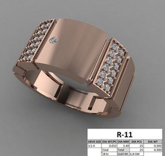 male ring 3dm stl rings wedding gem engagement jewellery printable jewel diamond gold jewelry gents groom rose white luxury 3d print model - Mito3D