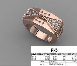 masculino anel 3dm stl argolas casamento gema noivado jóias imprimível jóia diamante ouro joalheria senhores noivo rosa branco 3d print model - Mito3D