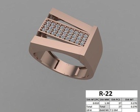 masculino anillo 3dm stl anillos boda joya compromiso joyería imprimible diamante oro caballeros novio rosa blanco 3d print model - Mito3D
