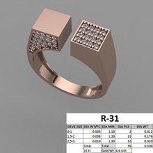 masculino anillo 3dm stl anillos boda joya compromiso joyería imprimible diamante oro caballeros novio rosa blanco 3d print model - Mito3D