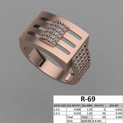 masculino anillo 3dm stl anillos boda joya compromiso joyería imprimible diamante oro caballeros novio rosa blanco 3D print model - Mito3D