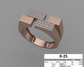 mâle anneau 72 jewelwey or le diamant de sexe masculin l'anneau les anneaux bijoux 3d print model - Mito3D