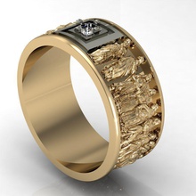 macho anillo de antiguas estatuas la joyería hombre griego vintage edad imprimible los hombres exclusivo antik oro joya anillos 3dm 3ds 3d print model - Mito3D