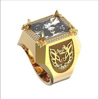 male signet bas-relief mountain eagle radiant bas relief diamond ring jewelry man men big erkek tabela berges adlers montagna stone rings 3d print model - Mito3D