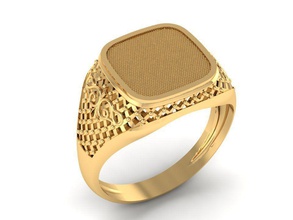 maschio anello in filigrana gioielli sigillo vintage stampabile uomini esclusivo gioiello anelli 3dm 3ds stl oro alta poligonale 3d print model - Mito3D
