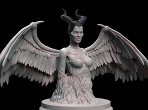 pernicioso 3d busto angelina jolie disney stl impresión arte esculturas 3d print model - Mito3D
