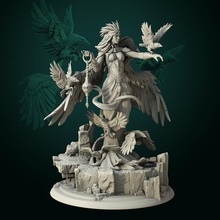 maletta crow mother 75mm 32mm pre-supported sculpture art magic magical female tabletop toys games 3dminiature 3dprinting wargame dnd dndcharacter pathfinder rpg highdetail mythology fantasy board 3d print model - Mito3D
