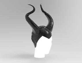 malificenta horns art human lady hood head 3dprint 3ddesign cnc disney fairies headdress sculptures cossplay 3d print model - Mito3D