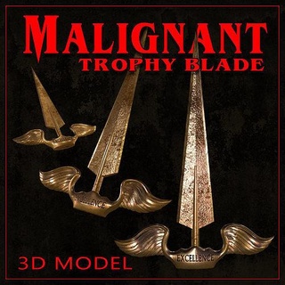 malignant trophy blade jameswan killer knife sword horror art sculptures 3d print model - Mito3D